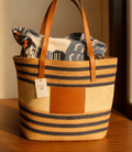 Striped Woven Tote Bag