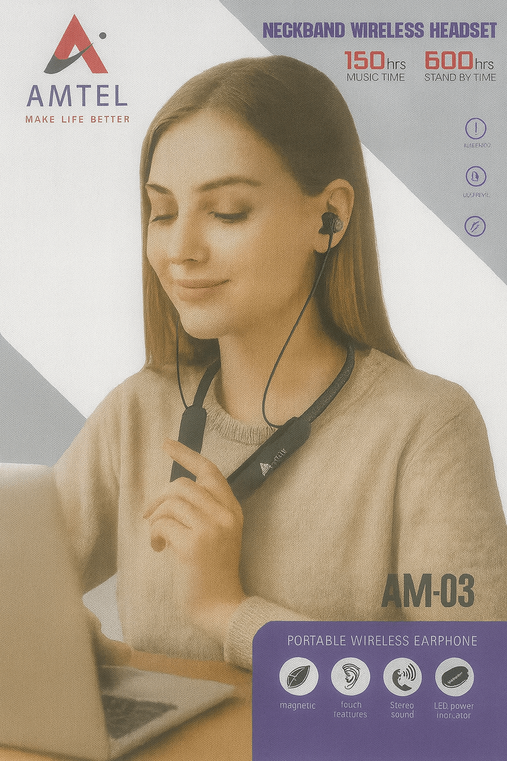 Amtel - Neckband Wireless Headset