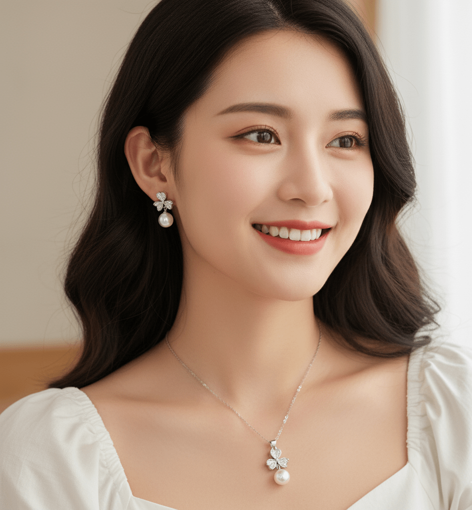 Butterfly Pearl Charm Jewelry Set