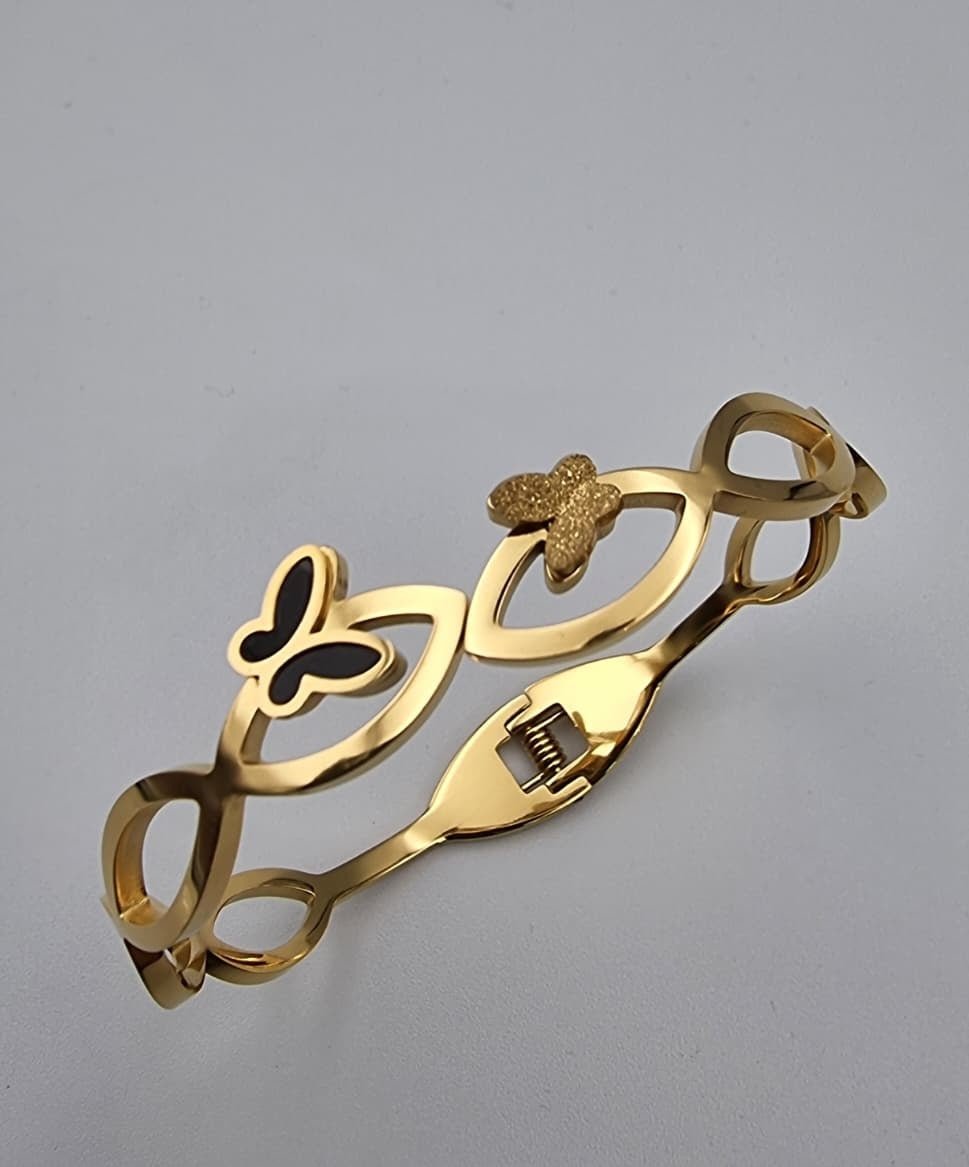 Dual Butterfly Infinity Bangle